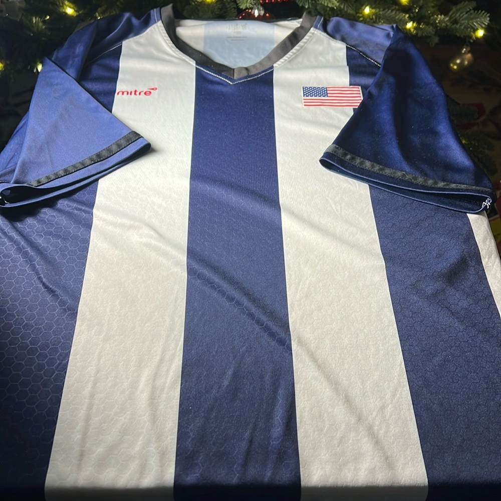 Mitre Mens Team USA Soccer Jersey Color Blue/White Size Large